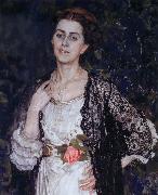 Alexander Yakovlevich GOLOVIN The Portrait of Mrs.Makovska oil painting reproduction